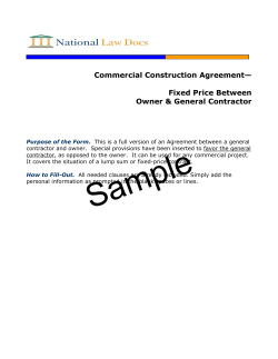 Commercial Construction Agreement— Fixed Price Between Owner &amp; General Contractor