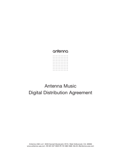 Antenna Music Digital Distribution Agreement O