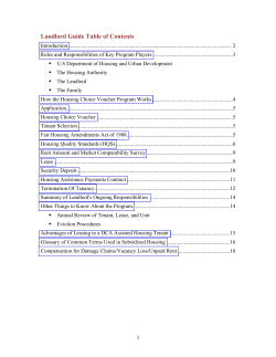 Landlord Guide Table of Contents