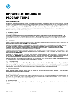 HP PARTNER FOR GROWTH PROGRAM TERMS  EFFECTIVE MAY 1