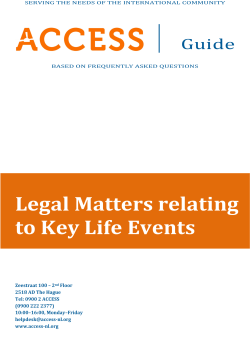 Legal Matters relating to Key Life Events Guide