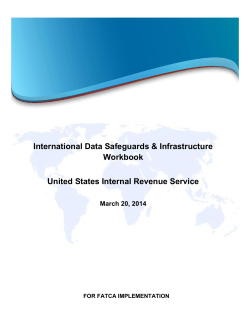 International Data Safeguards &amp; Infrastructure Workbook United States Internal Revenue Service