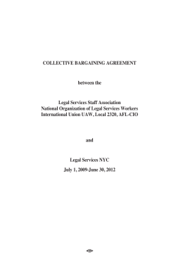 COLLECTIVE BARGAINING AGREEMENT between the Legal Services Staff Association