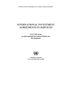 INTERNATIONAL INVESTMENT AGREEMENTS IN SERVICES  UNCTAD Series