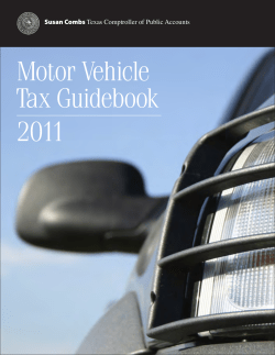 Motor Vehicle Tax Guidebook 2011 Susan Combs