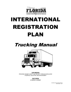 INTERNATIONAL REGISTRATION PLAN Trucking Manual