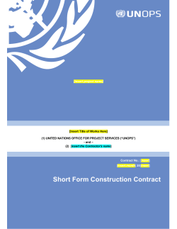 Short Form Construction Contract  [insert project name]