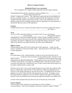 Black &amp; Company Realtors  Residential House Lease Agreement