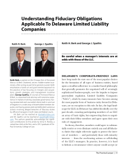 Understanding Fiduciary Obligations Applicable To Delaware Limited Liability Companies