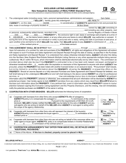 EXCLUSIVE LISTING AGREEMENT New Hampshire Association of REALTORS® Standard Form