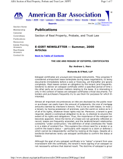 Publications E-DIRT NEWSLETTER -- Summer, 2000 Articles