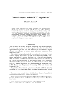 Domestic support and the WTO negotiations Daniel A. Sumner* {
