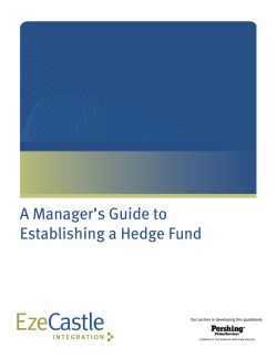A Manager’s Guide to Establishing a Hedge Fund