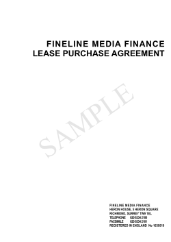 SAMPLE FINELINE MEDIA FINANCE LEASE PURCHASE AGREEMENT