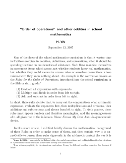 “Order of operations” and other oddities in school mathematics