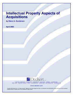 Intellectual Property Aspects of Acquisitions x c
