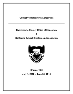 Collective Bargaining Agreement Sacramento County Office of Education &amp;