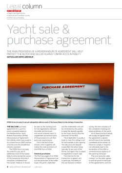 Yacht sale &amp;  purchase agreement Legal  column