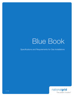 Blue Book Specifications and Requirements for Gas Installations 2.17.09