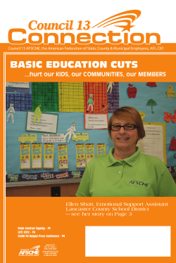 Connection Council 13 BASIC EDUCATION CUTS ...hurt our KIDS, our COMMUNITIES, our MEMBERS