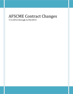 AFSCME Contract Changes 7/1/2012 through 6/30/2015
