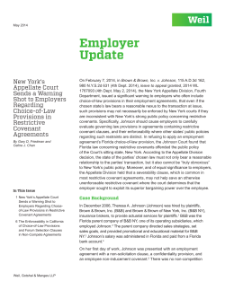 Employer Update New York’s Appellate Court
