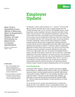 Employer Update New York&rsquo;s Appellate Court