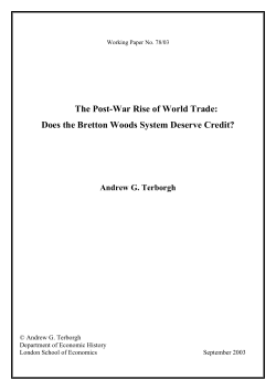 The Post-War Rise of World Trade:  Andrew G. Terborgh