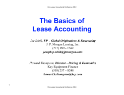 The Basics of Lease Accounting VP  - Global Originations &amp; Structuring
