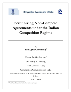 Scrutinizing Non-Compete Agreements under the Indian Competition Regime