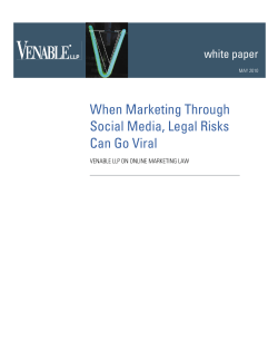 When Marketing Through Social Media, Legal Risks Can Go Viral white paper