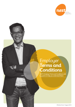 Employer Terms and Conditions NEST’s Employer Terms and Conditions with