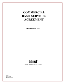 COMMERCIAL BANK SERVICES AGREEMENT