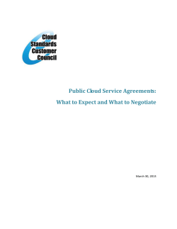 Public Cloud Service Agreements: What to Expect and What to Negotiate