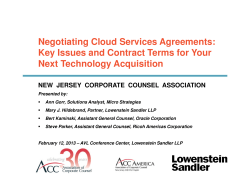 Negotiating Cloud Services Agreements: Key Issues and Contract Terms for Your