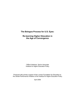 The Bologna Process for U.S. Eyes: Re-learning Higher Education in