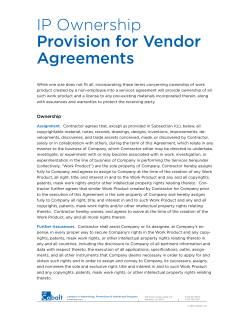 IP Ownership Provision for Vendor Agreements