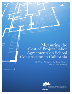 Measuring the Cost of  Project Labor Agreements on School Construction in California