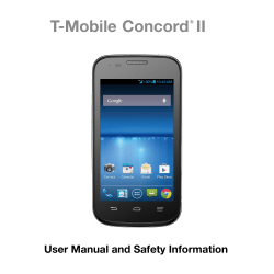 Concord  II T-Mobile User Manual and Safety Information