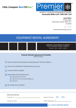 EQUIPMENT RENTAL AGREEMENT Click. Compare. Rent OR