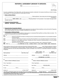 REFERRAL AGREEMENT (BROKER TO BROKER)