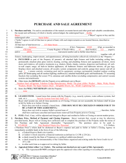 PURCHASE AND SALE AGREEMENT