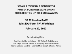 SMALL RENEWABLE GENERATOR POWER PURCHASE AGREEMENT FOR FACILITIES UP TO 3 MEGAWATTS