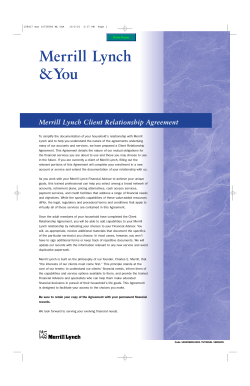 Merrill Lynch &amp;You Merrill Lynch Client Relationship Agreement