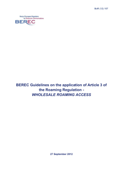 BEREC Guidelines on the application of Article 3 of -