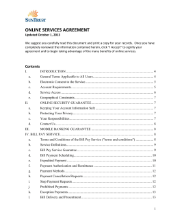 ONLINE SERVICES AGREEMENT