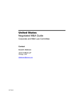United States Negotiated M&amp;A Guide  Corporate and M&amp;A Law Committee