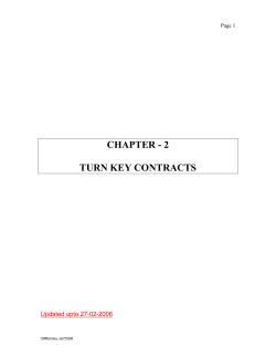 CHAPTER - 2 TURN KEY CONTRACTS  Updated upto 27-02-2006