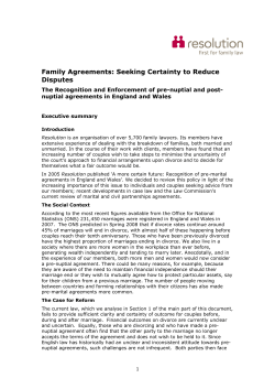 Family Agreements: Seeking Certainty to Reduce Disputes