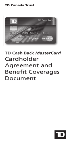 Cardholder Agreement and Benefit Coverages Document